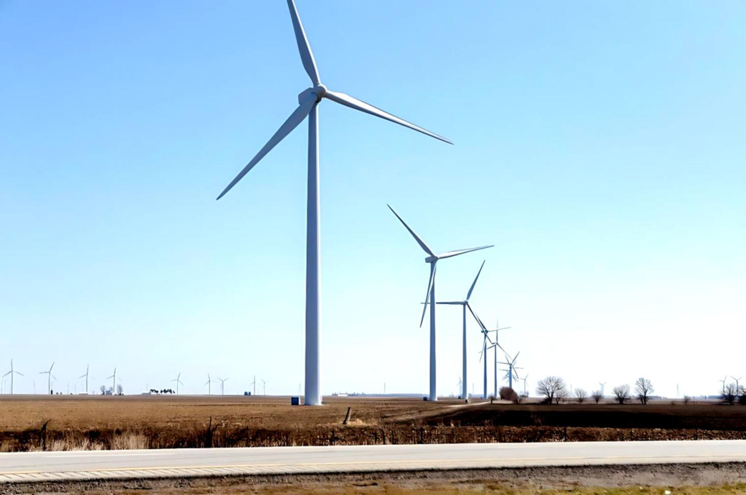 Modern wind turbine components displayed in training environment